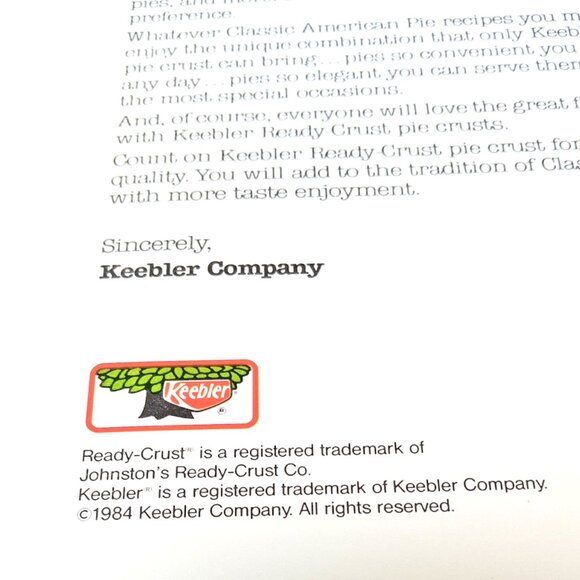 Keebler Classic American Pie Cookbook – 1984 Spiral Bound Ready Crust - Picture 4 of 13